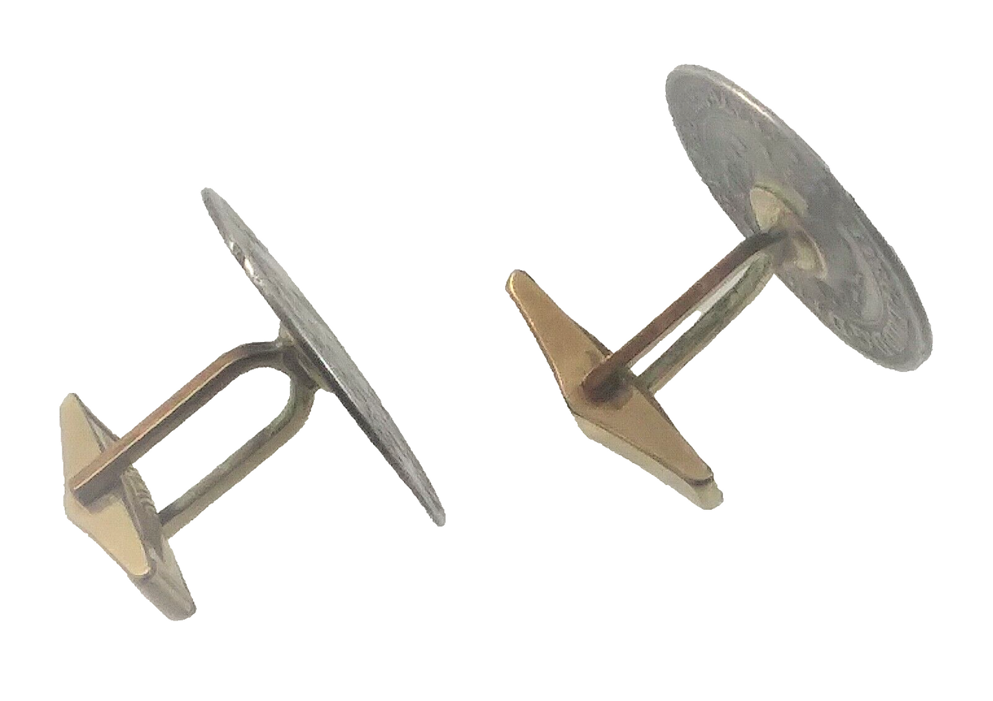 Antique 6 Marian Dime 1708 Silver Coin & 14K GF Cufflinks image 4