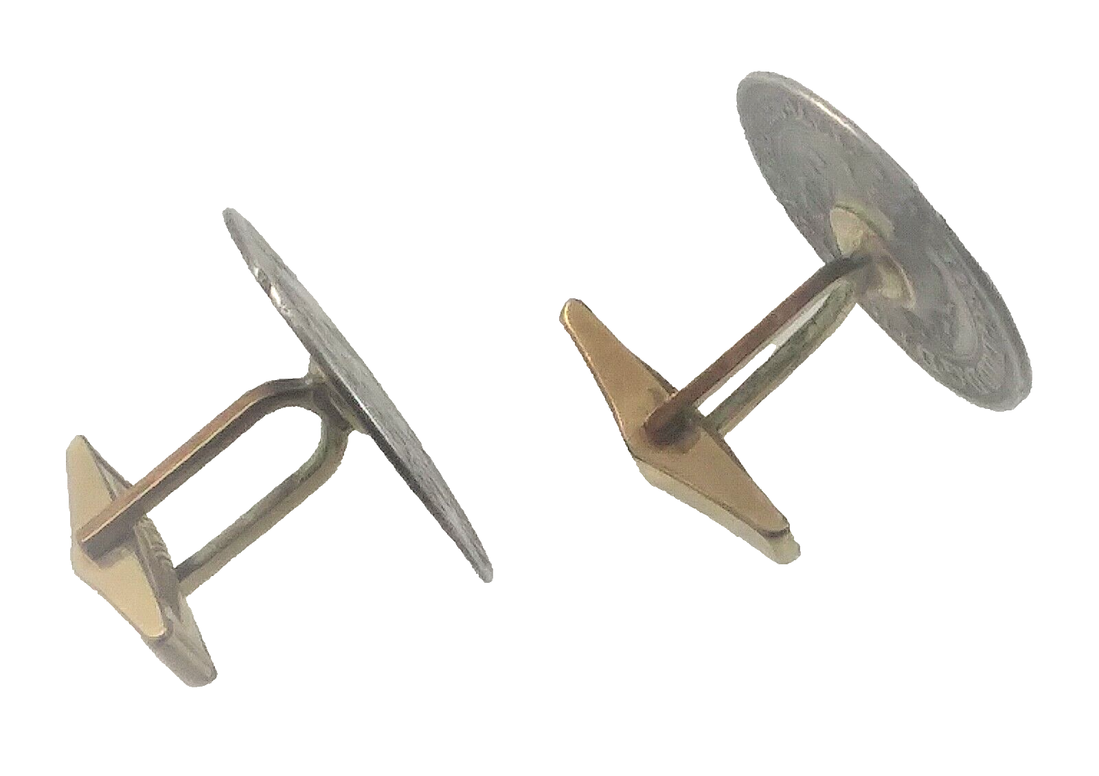 Antique 6 Marian Dime 1708 Silver Coin & 14K GF Cufflinks image 4