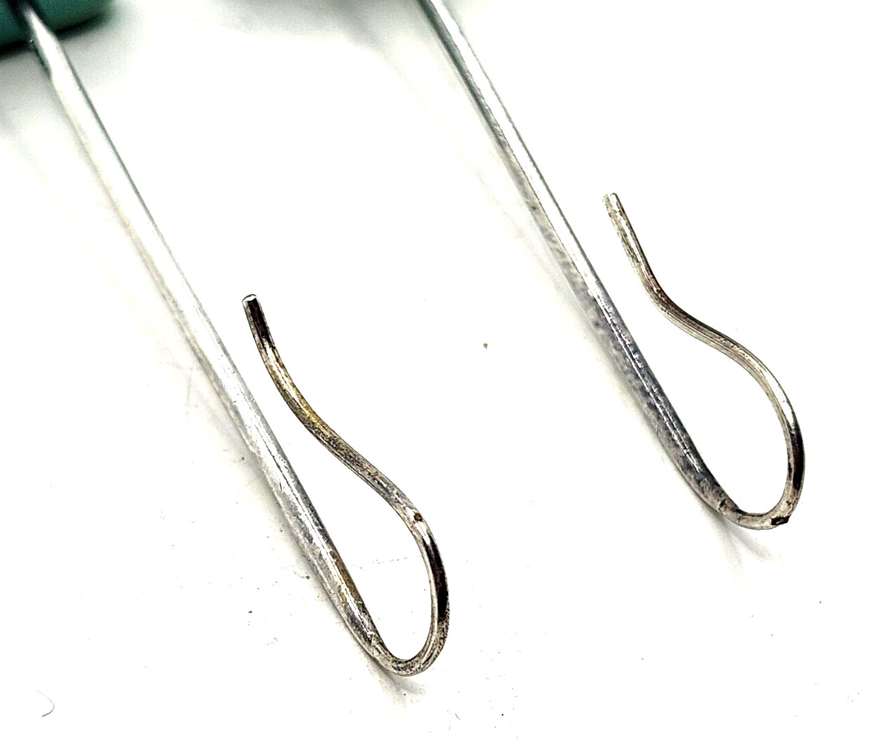 Large Chunky Turquoise Stone End on Long Sterling Silver Dangle Post Earrings image 5