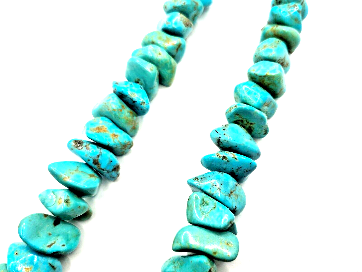Antique Vintage Heavy Native American Chunky Graduated Turquoise Bead Necklace image 4