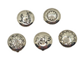 Vintage Native American Concho Style Sterling Silver Button Covers ~ Set of 5 image 0