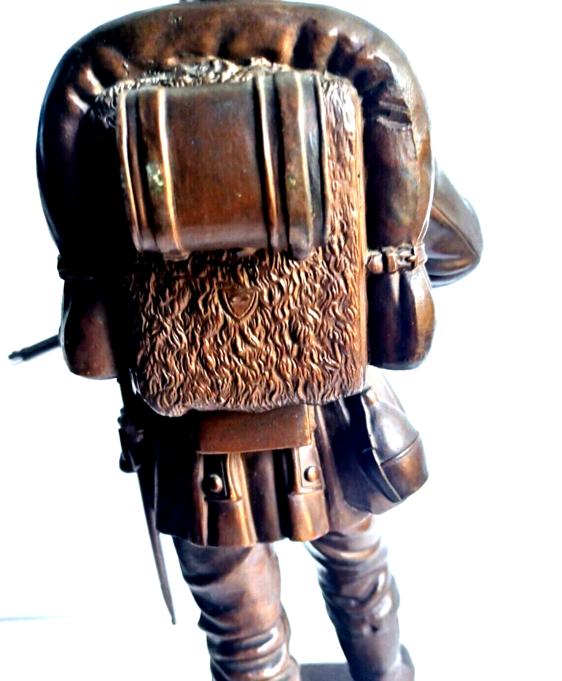 Antique Early 20th Century WWI German Soldier Bronze Sculpture Statue Signed image 11