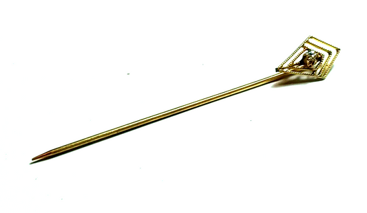 Antique Diamond & 14K Yellow Gold Kite Shaped Stick Pin image 0