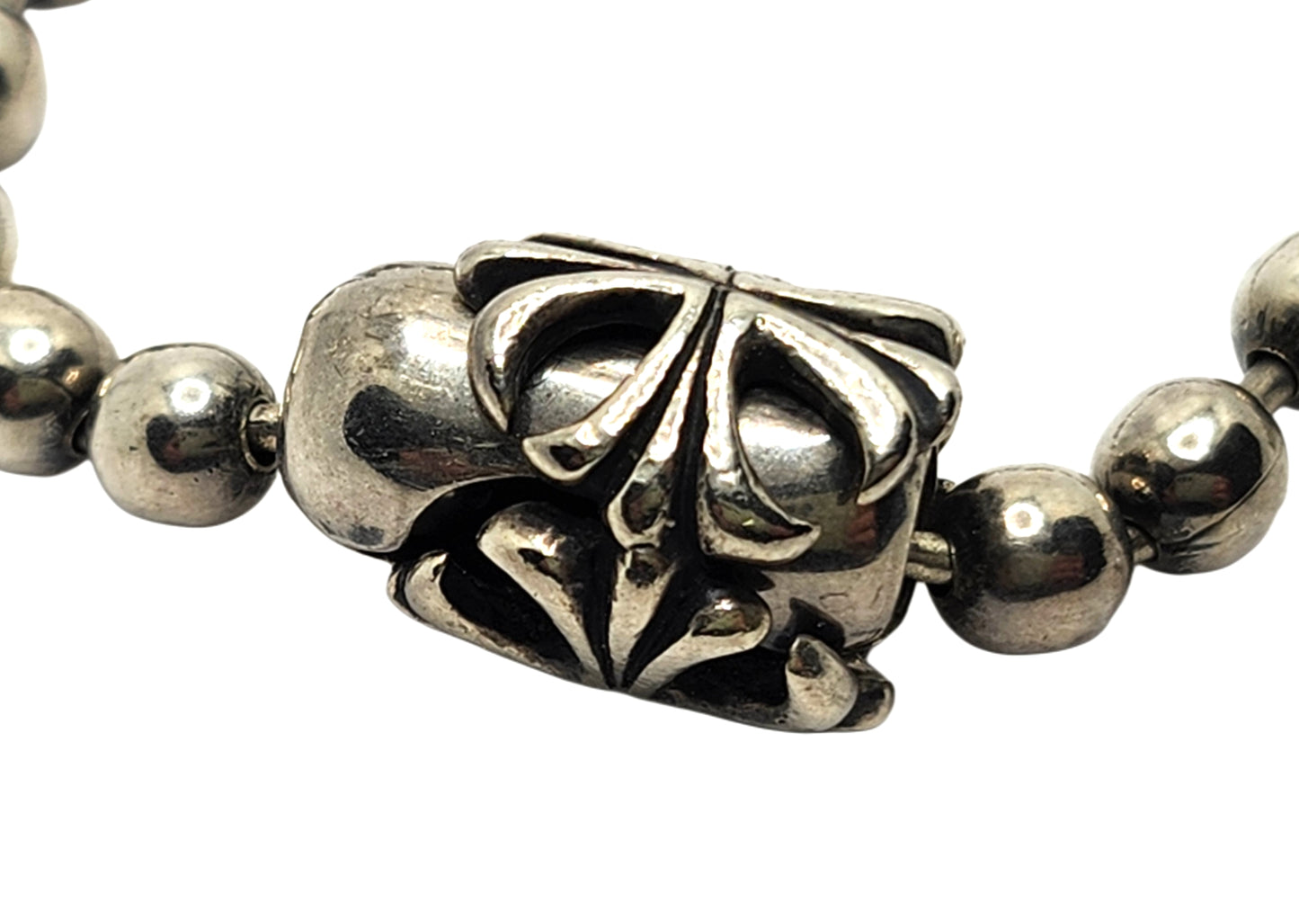 BWL Bill Wall Leather Sterling Silver Ball Chain Bracelet w/ Cross Basket image 2