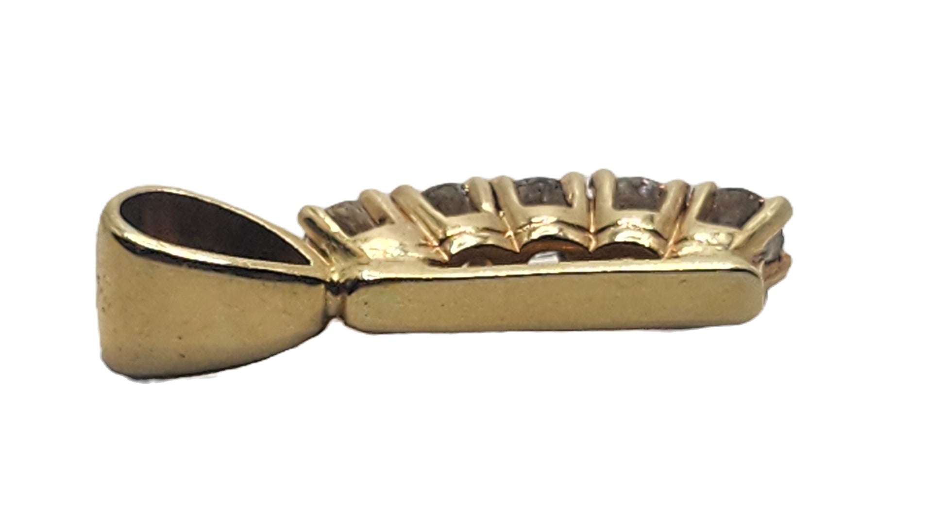 1cttw Round Diamond & 14k Yellow Gold Pendant 5-Stone image 5