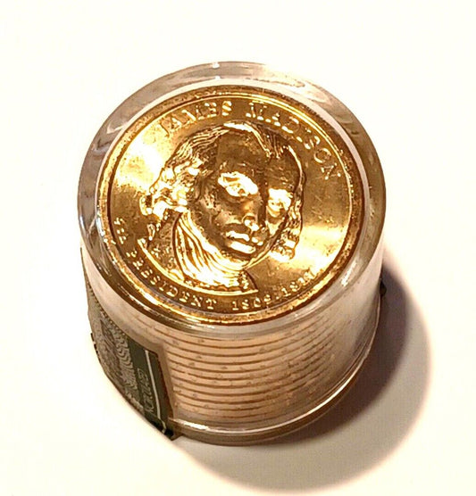 Danbury Mint  James Madison Presidential Dollar Coin Roll of 12 Uncirculated image 0
