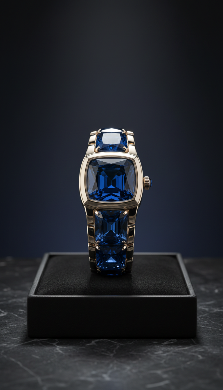 Sapphire Pavé Curb Chain Necklace