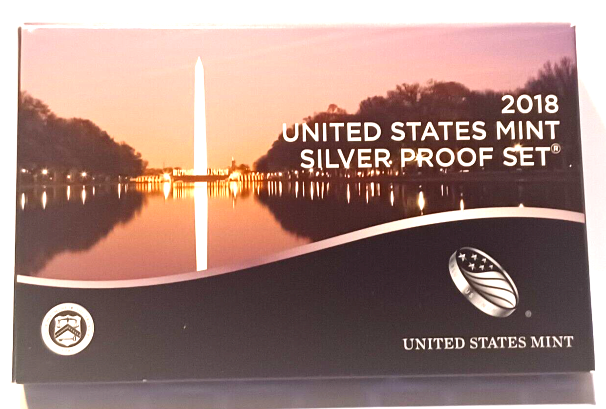 2018 S US Mint Silver Proof Set - 10 Coins COA Original Box image 10