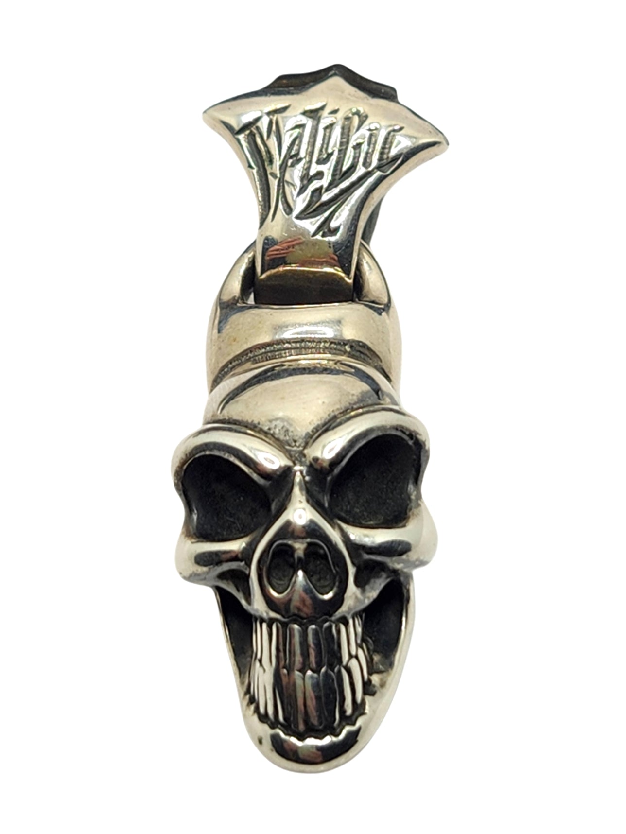 BWL Bill Wall Leather Malibu Sterling Large Good Luck Skull Pendant image 1