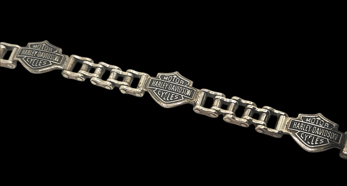Harley Davidson Sterling Silver Bike Chain Link Bracelet image 2