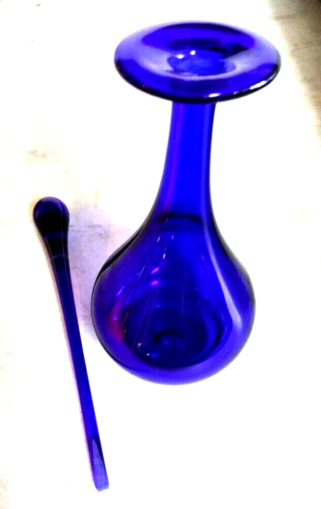 Antique Bristol Cobalt Blue Perfume Bottle Signed image 1