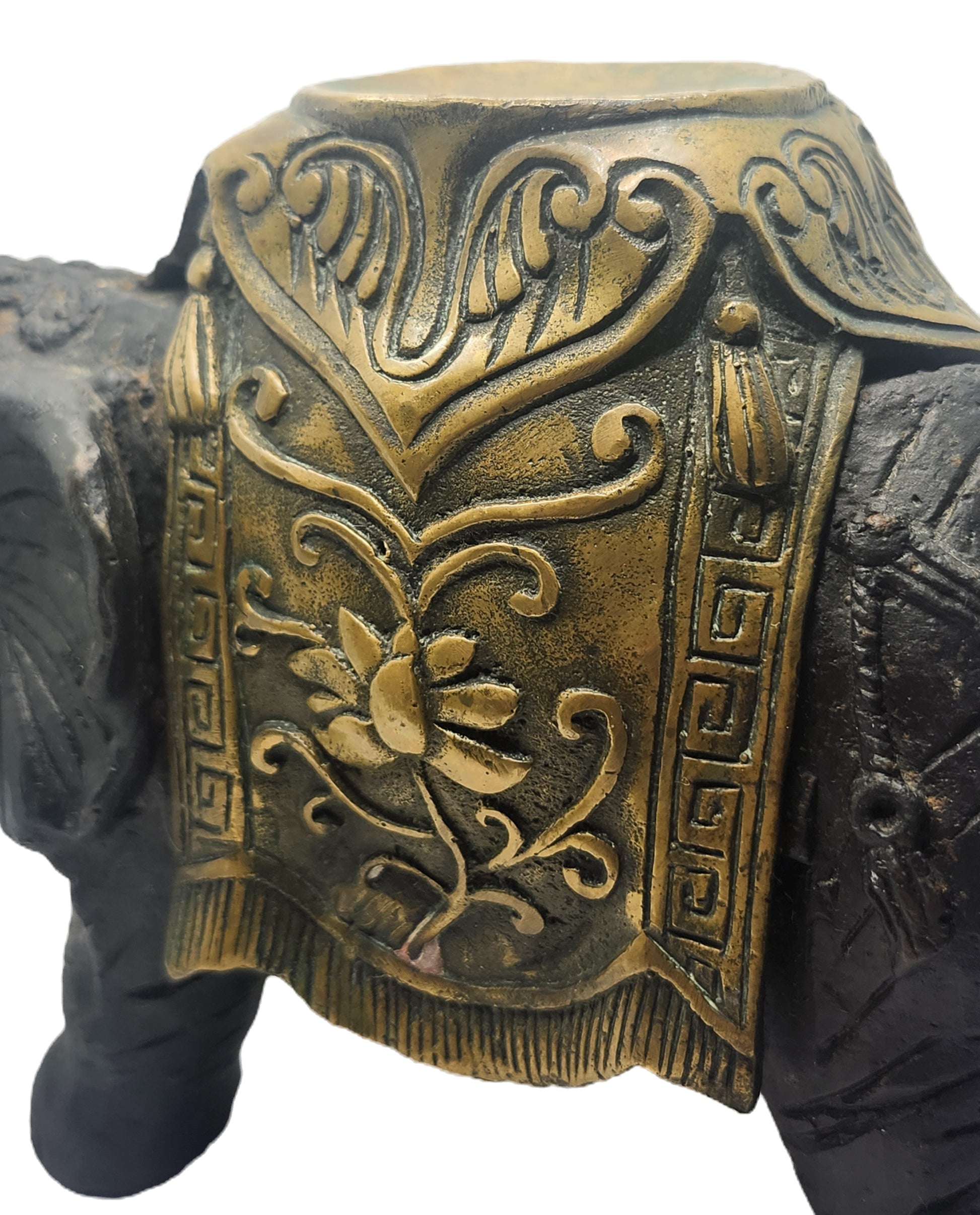 Antique19th Century Cast Iron & Brass Elephant of India Figurine image 2