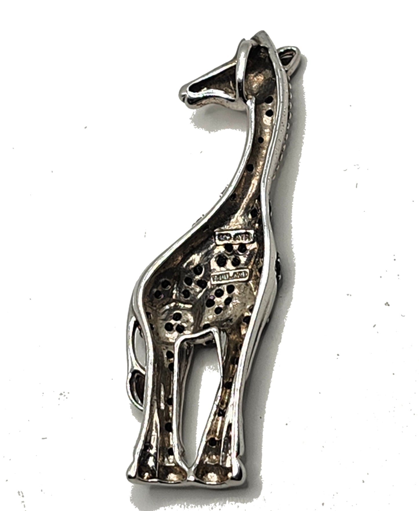Ross Simons Sterling Siver & Black Spinel Giraffe Pendant image 4