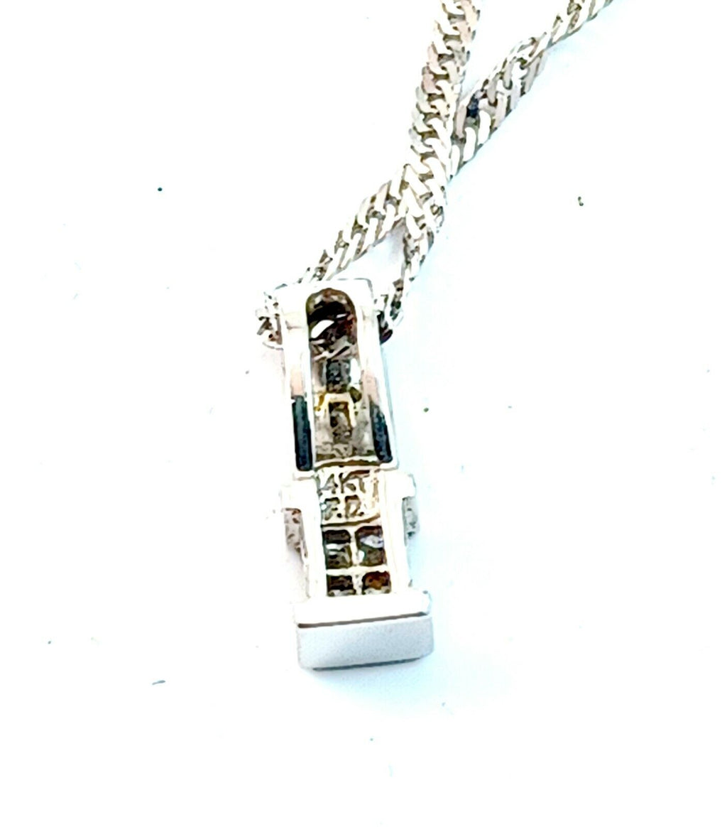 Gorgeous .50CT Diamond & 14k White Gold Pendant w/ Chain image 8