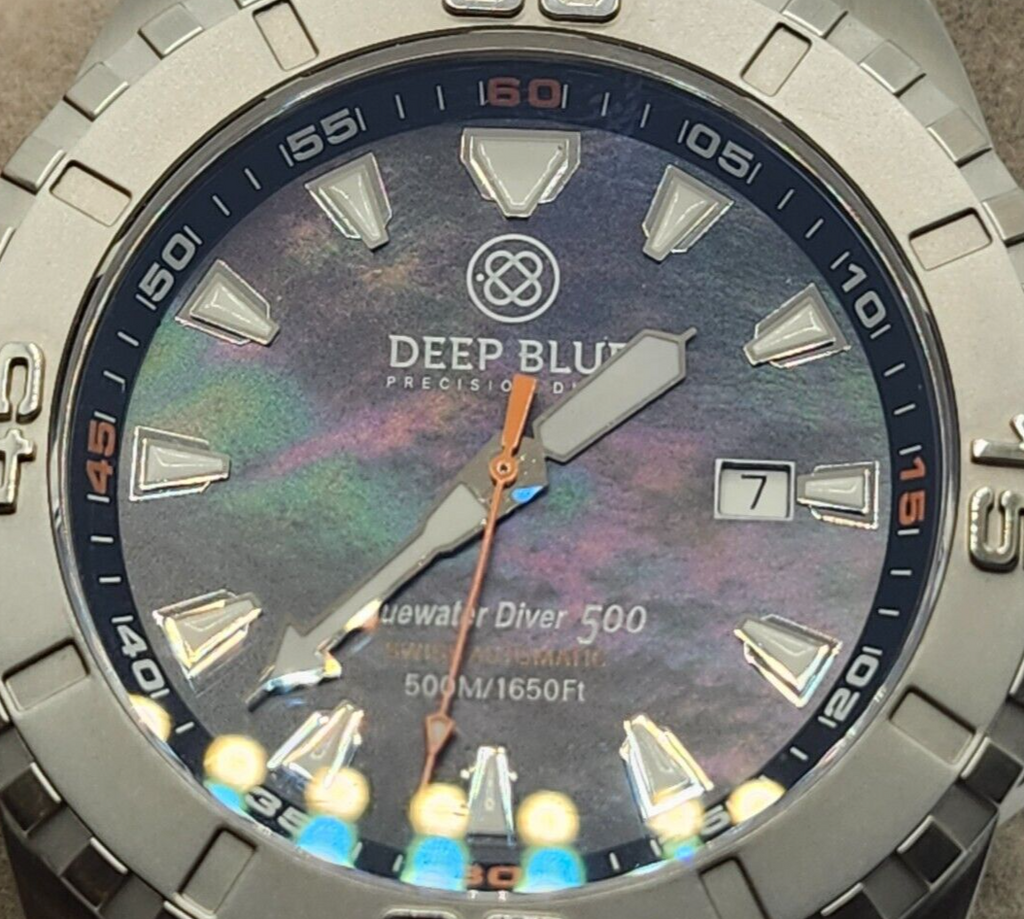 Deep Blue Swiss Automatic Bluewater Diver 500 Abalone Dial image 4