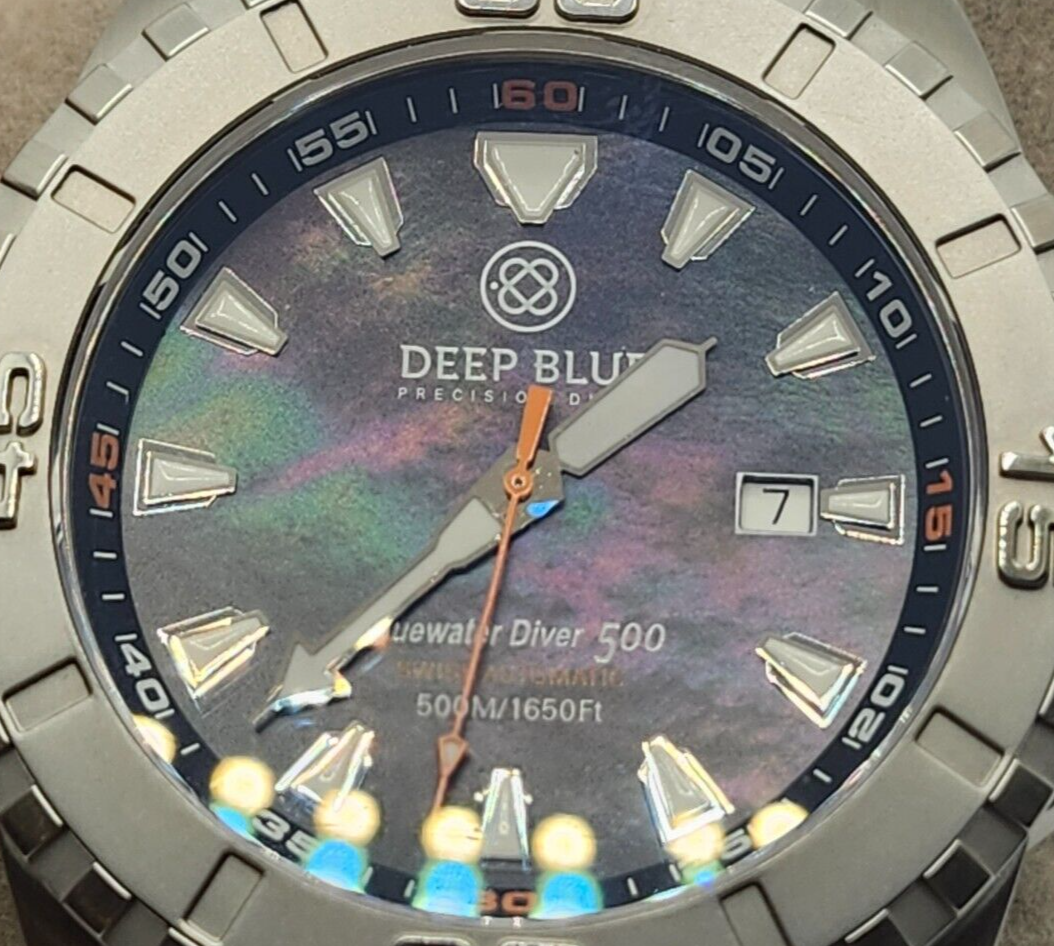 Deep Blue Swiss Automatic Bluewater Diver 500 Abalone Dial image 4
