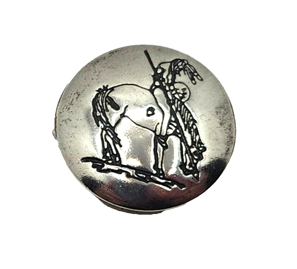 Vintage Native American Concho Style Sterling Silver Button Covers ~ Set of 5 image 5