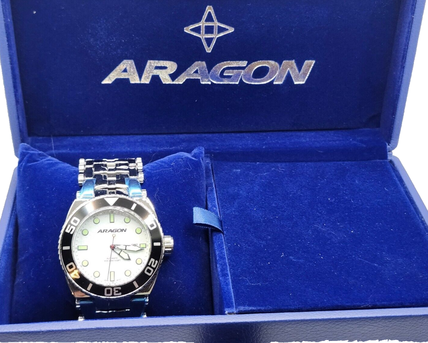 NEW Aragon Millipede Automatic A093 Mens Watch White Dial and Black Bezel in Box image 0