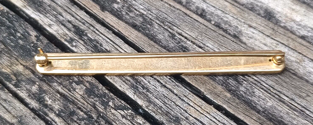 Antique Pink Enamel Guilloche Victorian Seed Pearl 14K Yellow Gold Bar Pin image 10