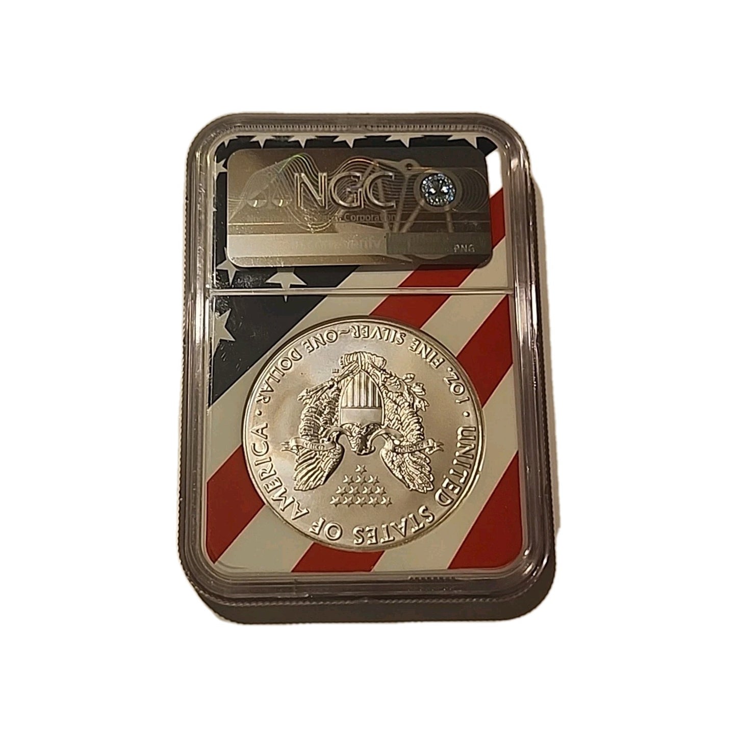 2018 US Silver $1 Eagle NGC MS69 American Flag image 1
