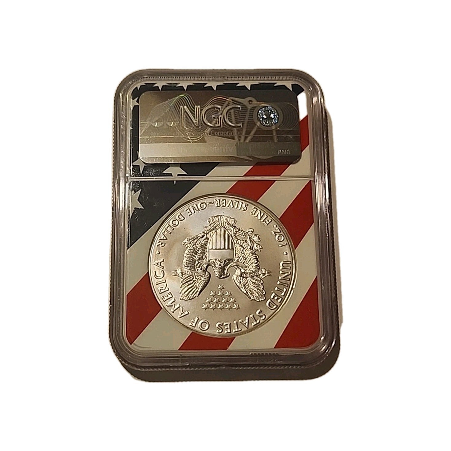 2018 US Silver $1 Eagle NGC MS69 American Flag image 1