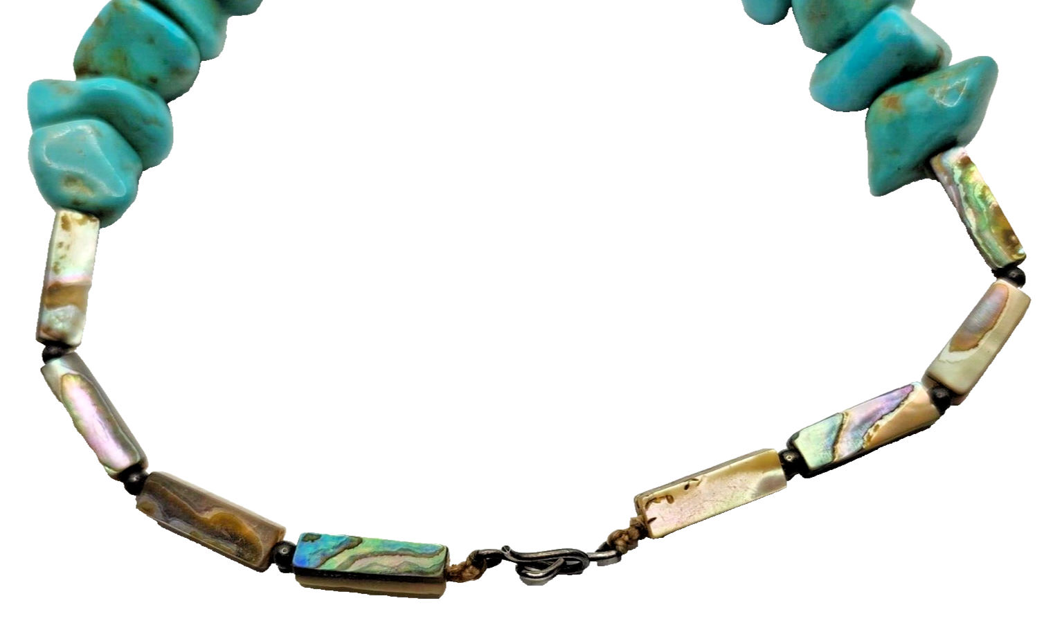 Antique Vintage Heavy Native American Chunky Graduated Turquoise Bead Necklace image 7