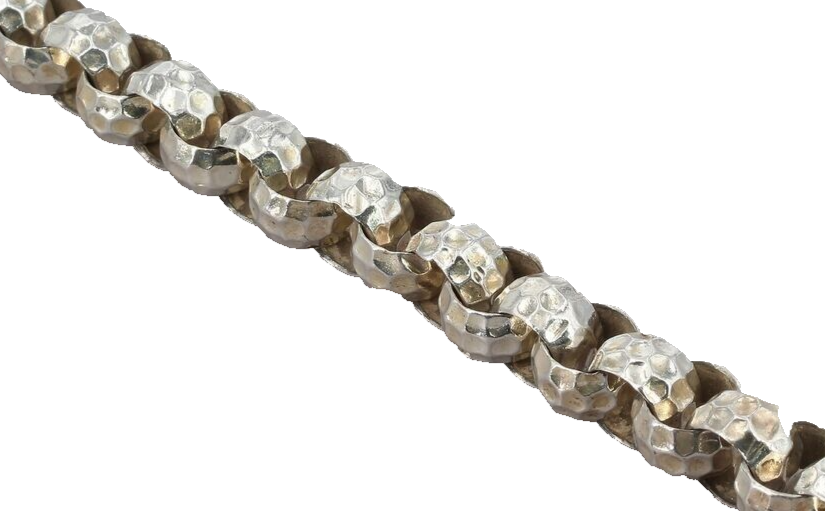 Silpada Sterling Silver Heavy Hammered Rolo Link Toggle Clasp Bracelet B1610 image 1