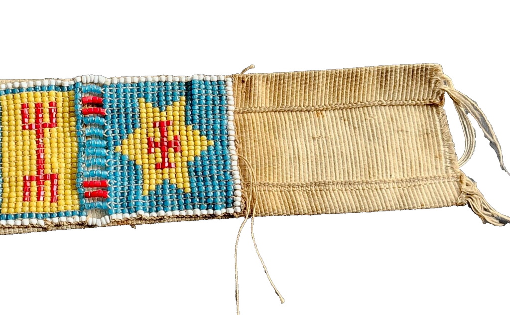 Antique Native American Indian Late 1800's Beaded Bead Work Belt image 10