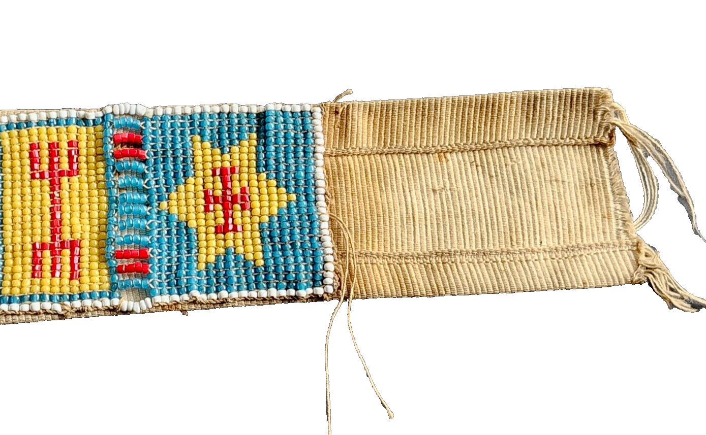 Antique Native American Indian Late 1800's Beaded Bead Work Belt image 10