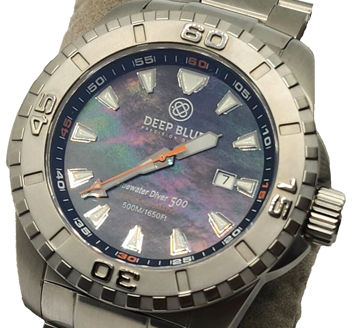 Deep Blue Swiss Automatic Bluewater Diver 500 Abalone Dial image 5