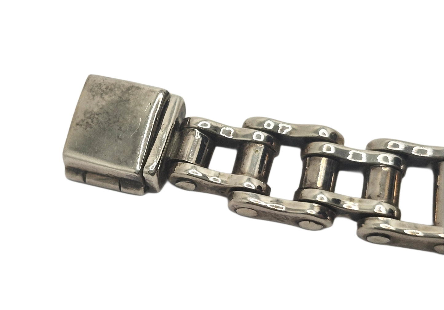 Harley Davidson Sterling Silver Bike Chain Link Bracelet image 5