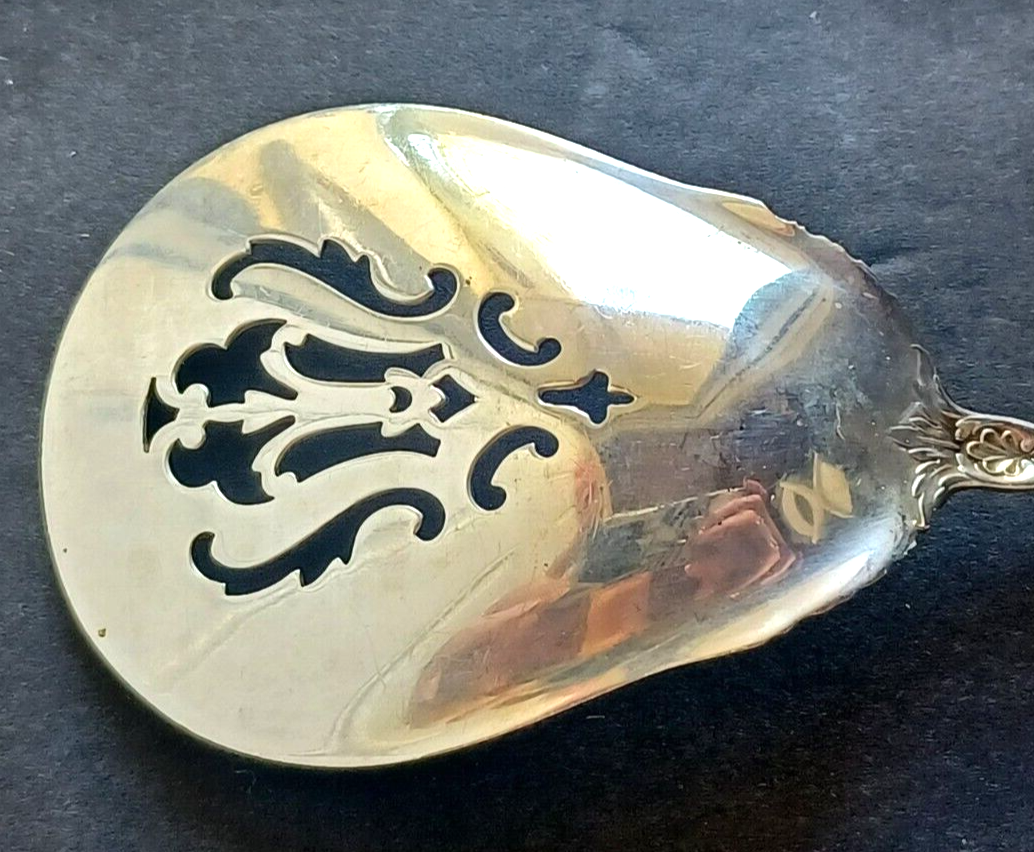 Sir Christopher by Wallace Sterling Silver Solid Bon Bon Spoon w/ Pierced Bowl image 5