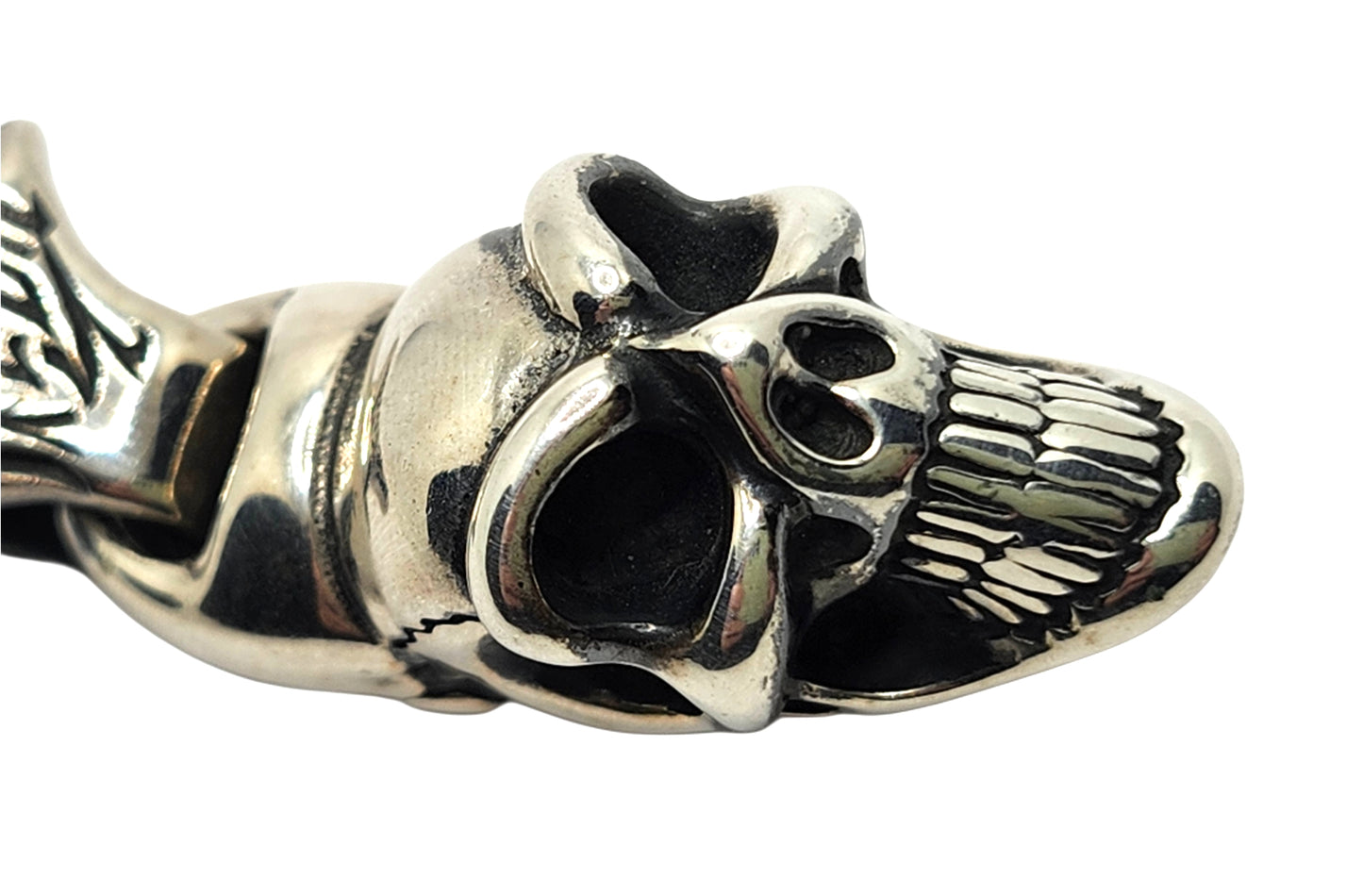 BWL Bill Wall Leather Malibu Sterling Large Good Luck Skull Pendant image 4