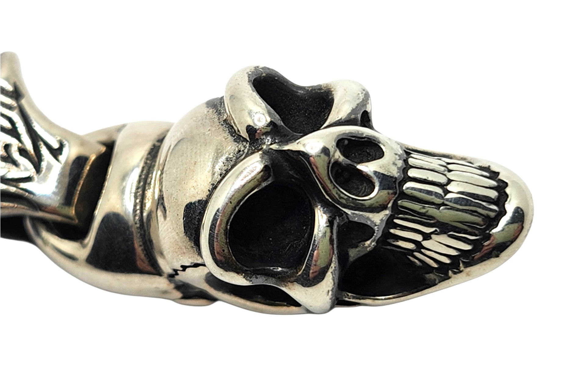 BWL Bill Wall Leather Malibu Sterling Large Good Luck Skull Pendant image 4