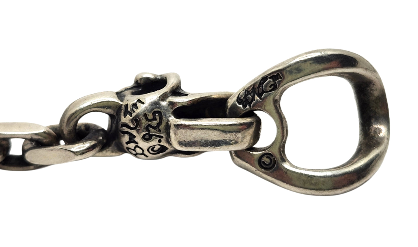 BWL Bill Wall Leather Sterling Rolo / Cable Link Chain Necklace w/ Skull Toggle image 6