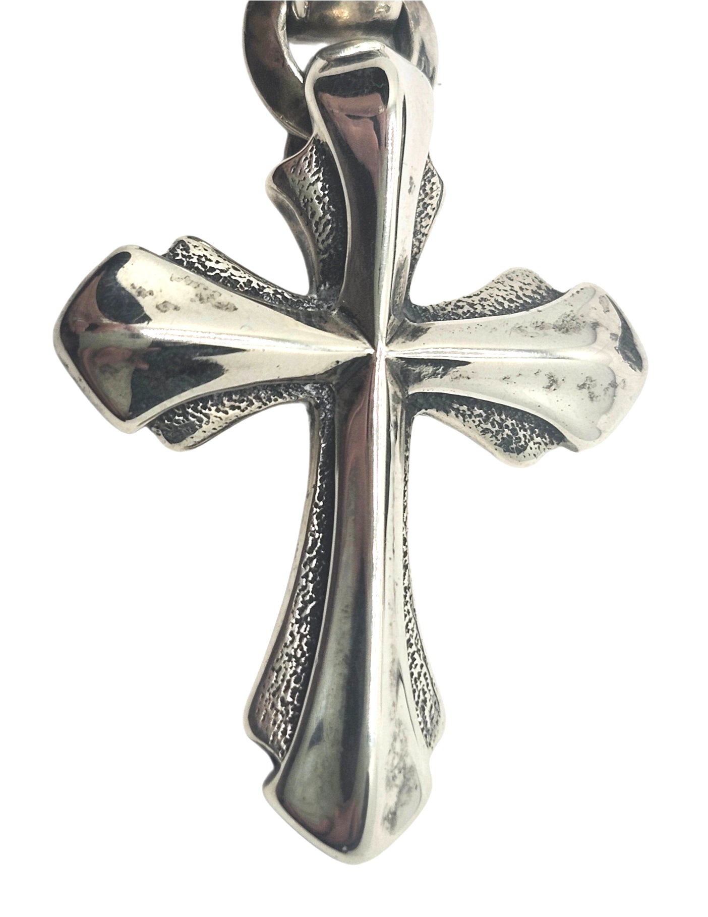 BWL Bill Wall Leather Malibu Sterling Large 2005 Cross Pendant w/ Lg Bail image 2