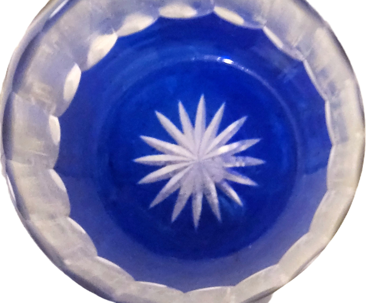 Cobalt Blue Cut to Clear Crystal Vase Kiriko? image 6