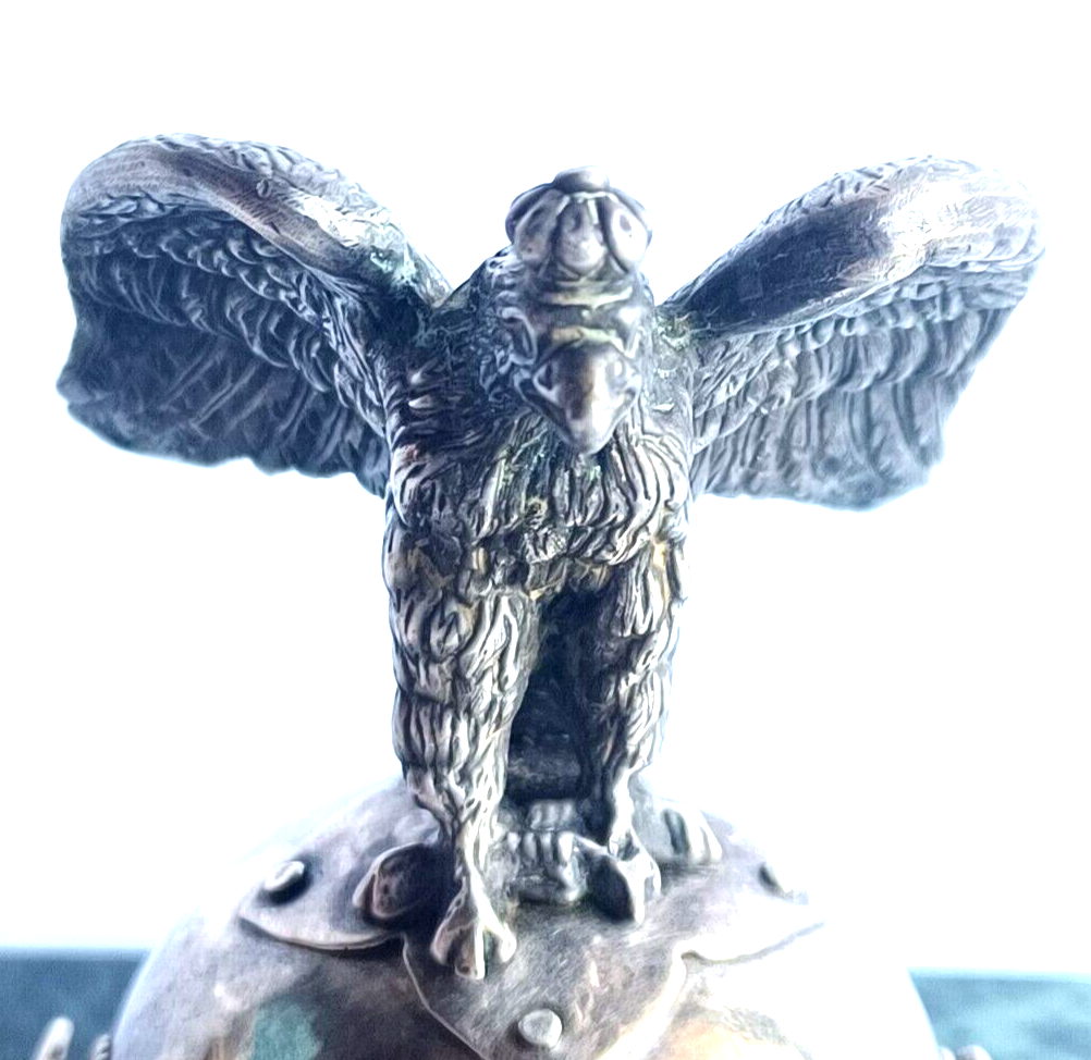 Prussian Regiment Corps Officers Sterling Silver Parade Helmet Iron Cross Award image 3