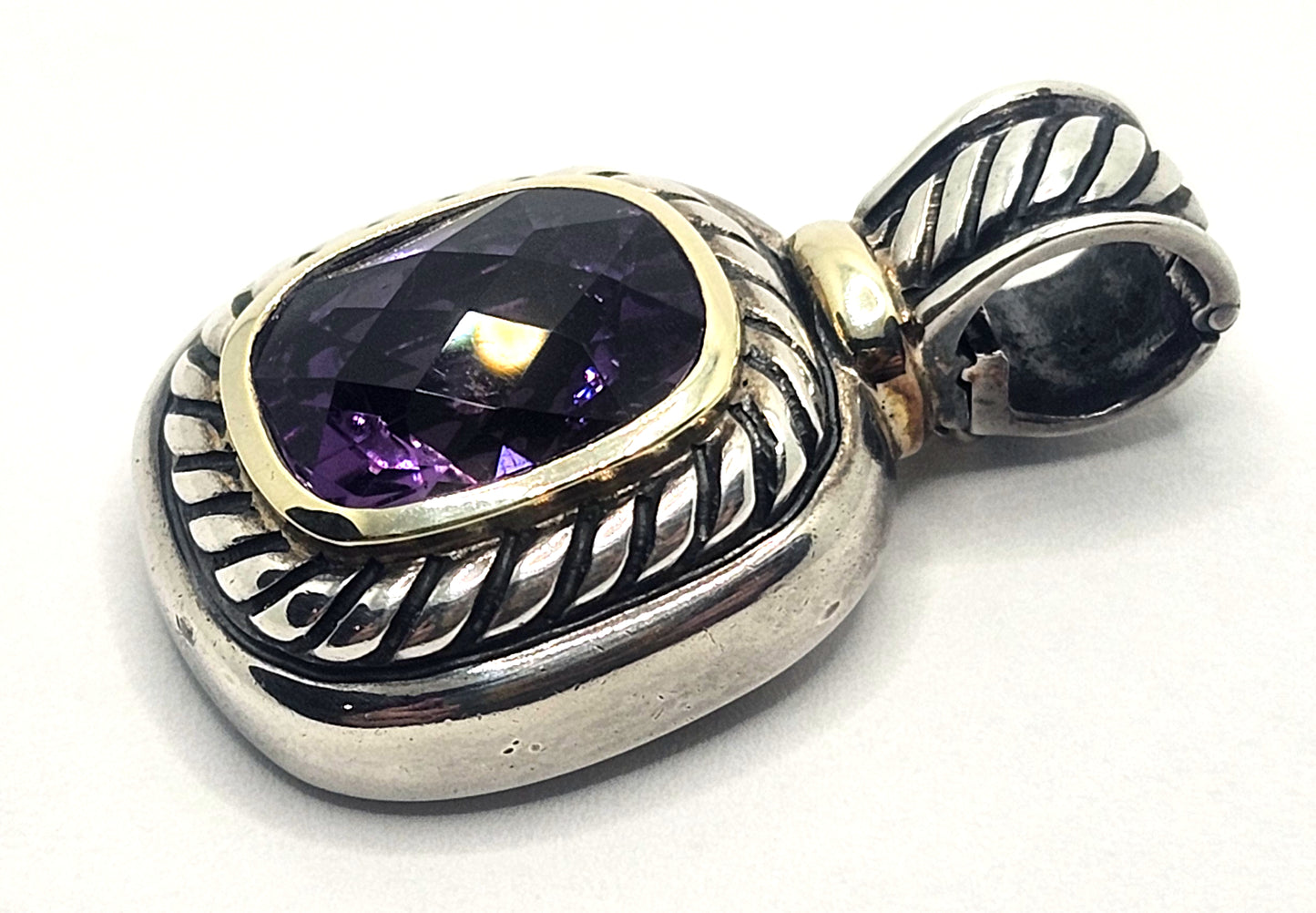 Vintage David Yurman Amethyst Albion Sterling & 14K Enhancer image 4