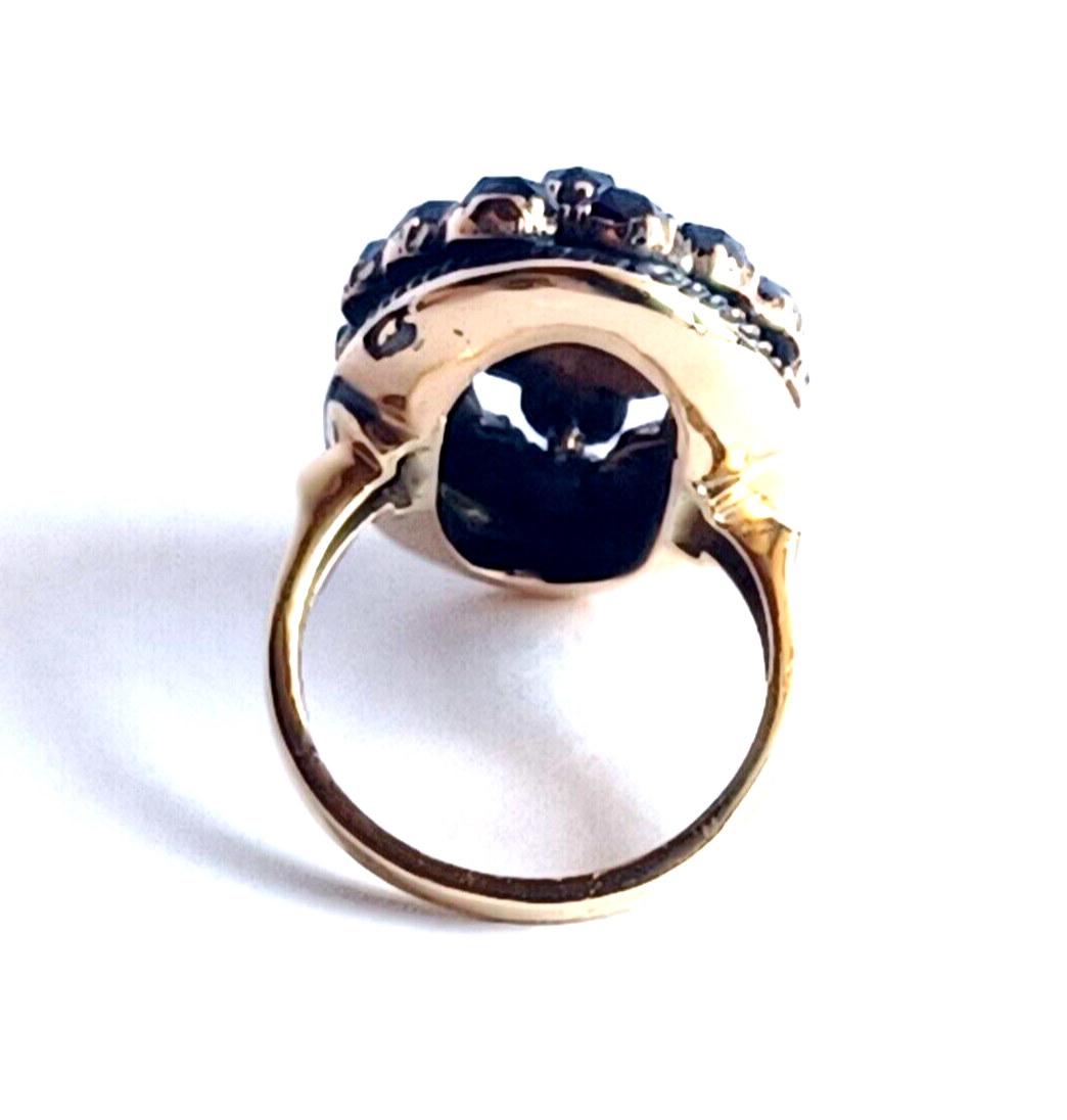 Antique Victorian Bohemian Garnet & 10K Yellow Gold Ring image 9