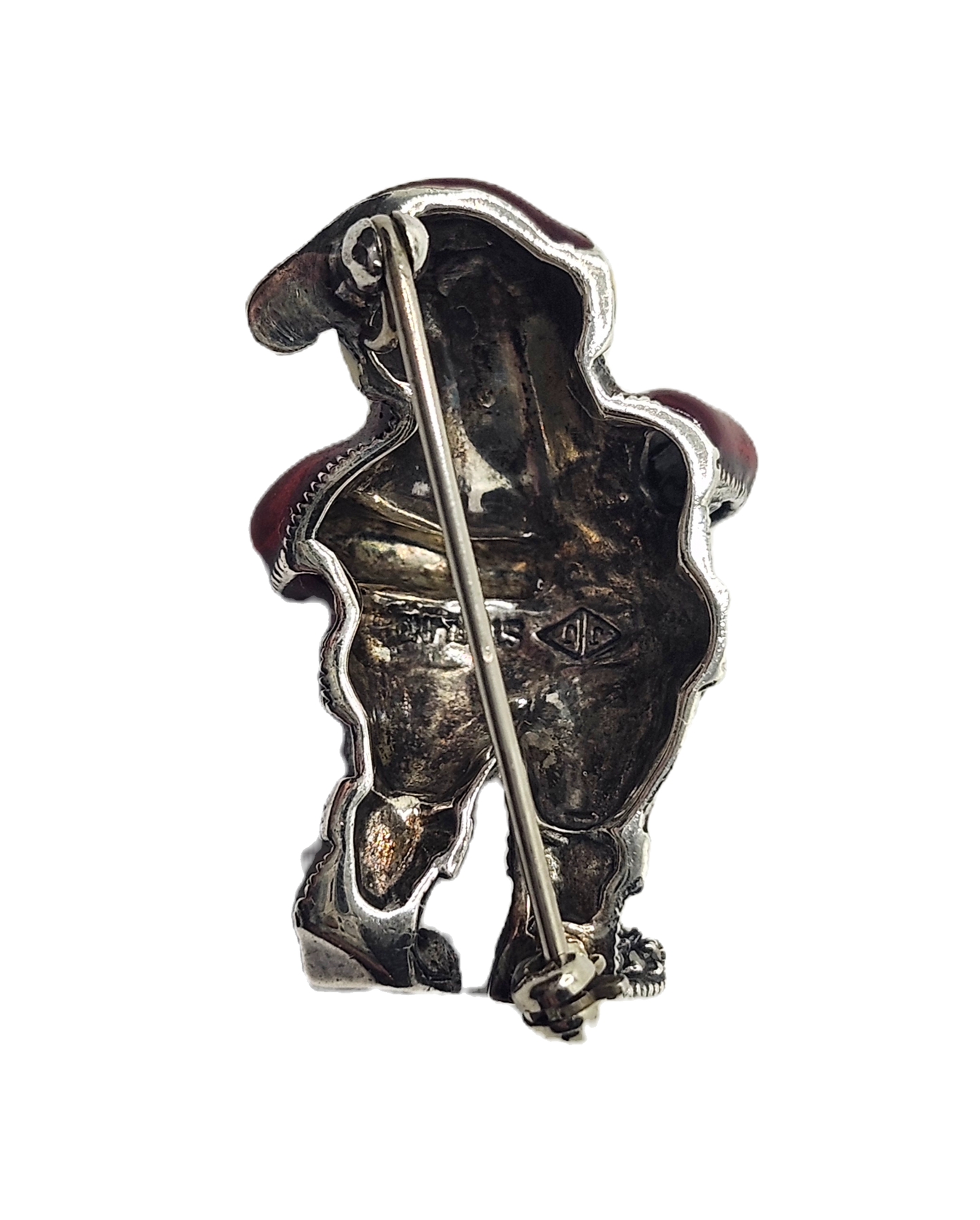 Judith Jack Sterling Silver Marcasite & Enamel Santa Claus Brooch image 3