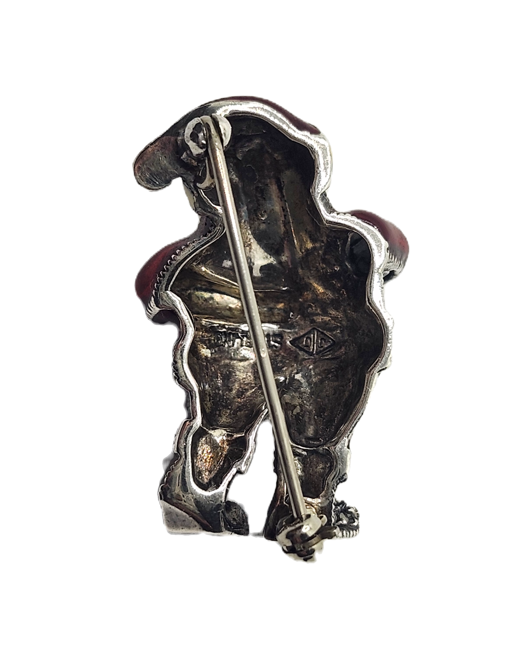 Judith Jack Sterling Silver Marcasite & Enamel Santa Claus Brooch image 3