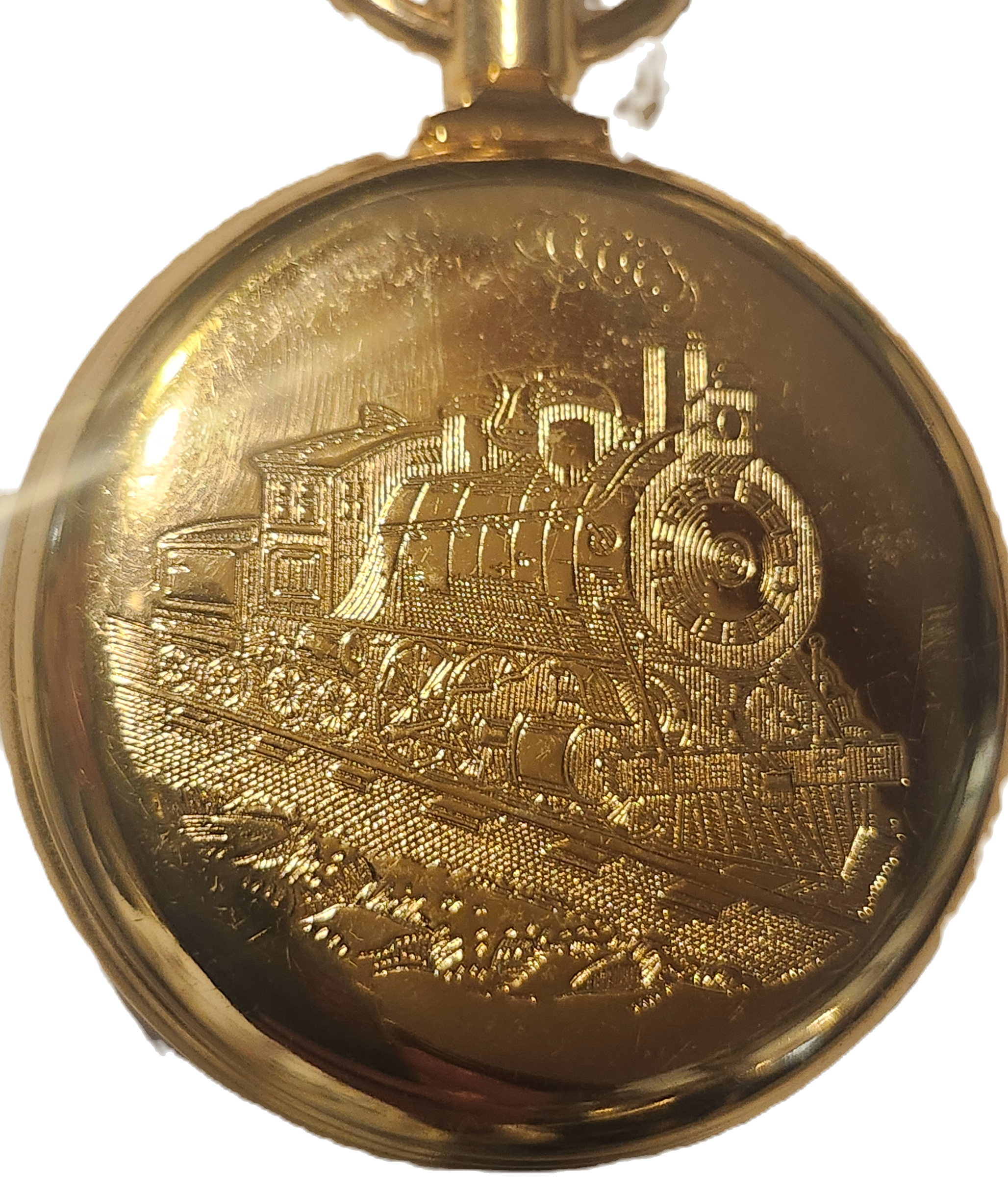 Vintage Disney Mickey Mouse Bradley Gold Tone Pocket Watch w/ Chain image 4