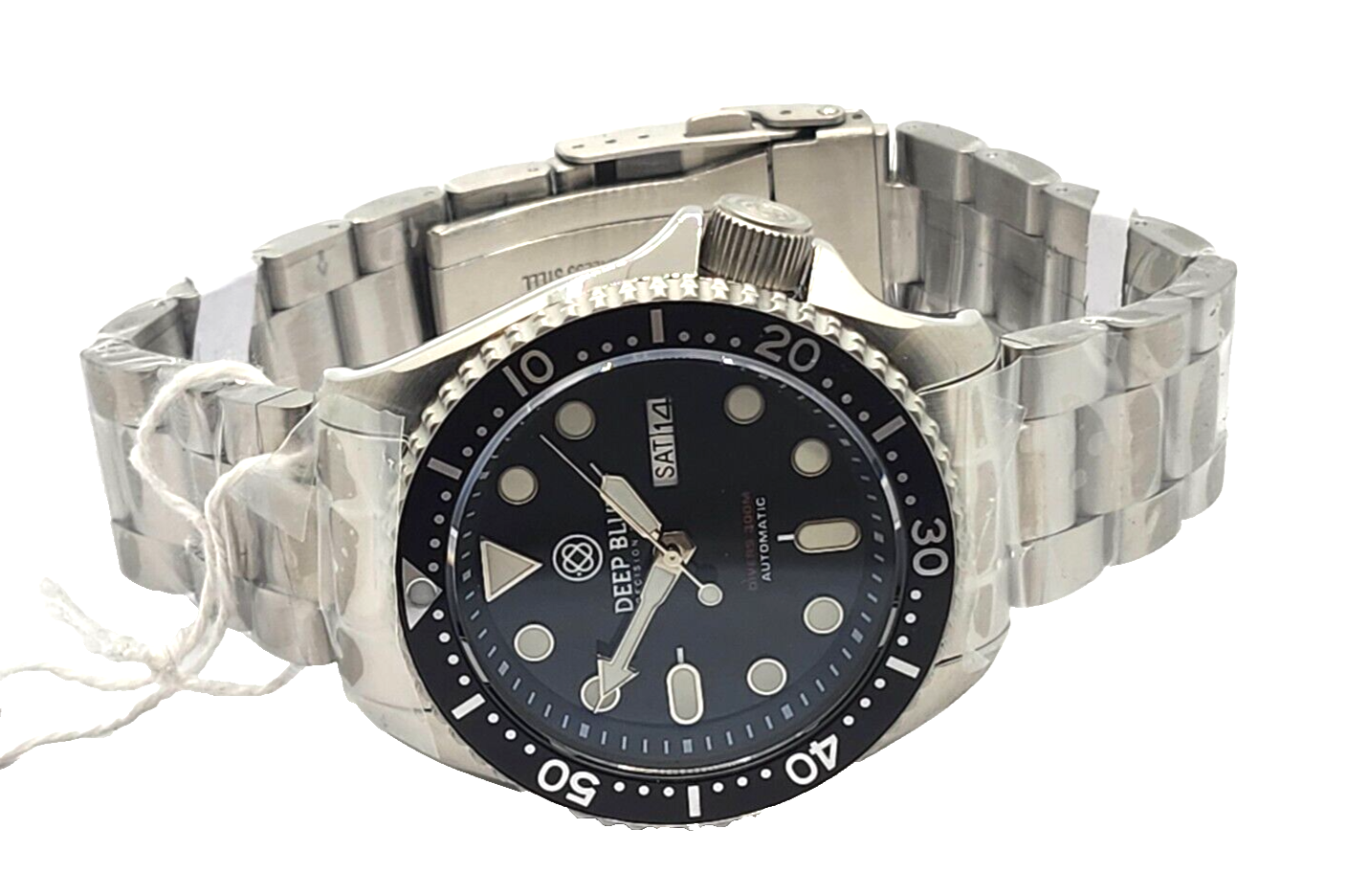 NEW! Deep Blue Precision Diver Military 300 Automatic – Black Bezel & DIAL #6452 image 3
