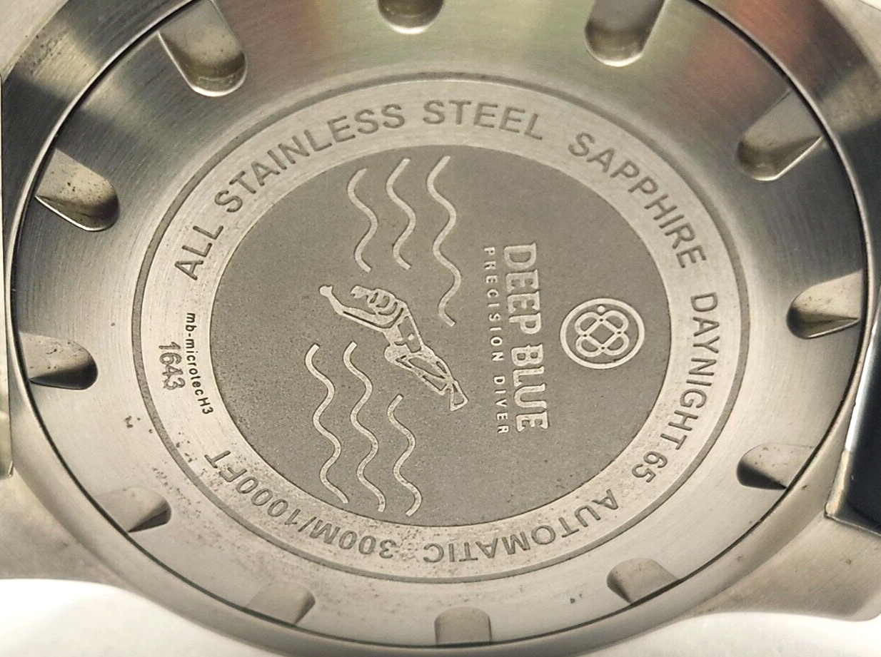 NEW! Deep Blue Daynight 65 T-100 Tritium Automatic Men's Dive Watch w/ 2 bands image 6