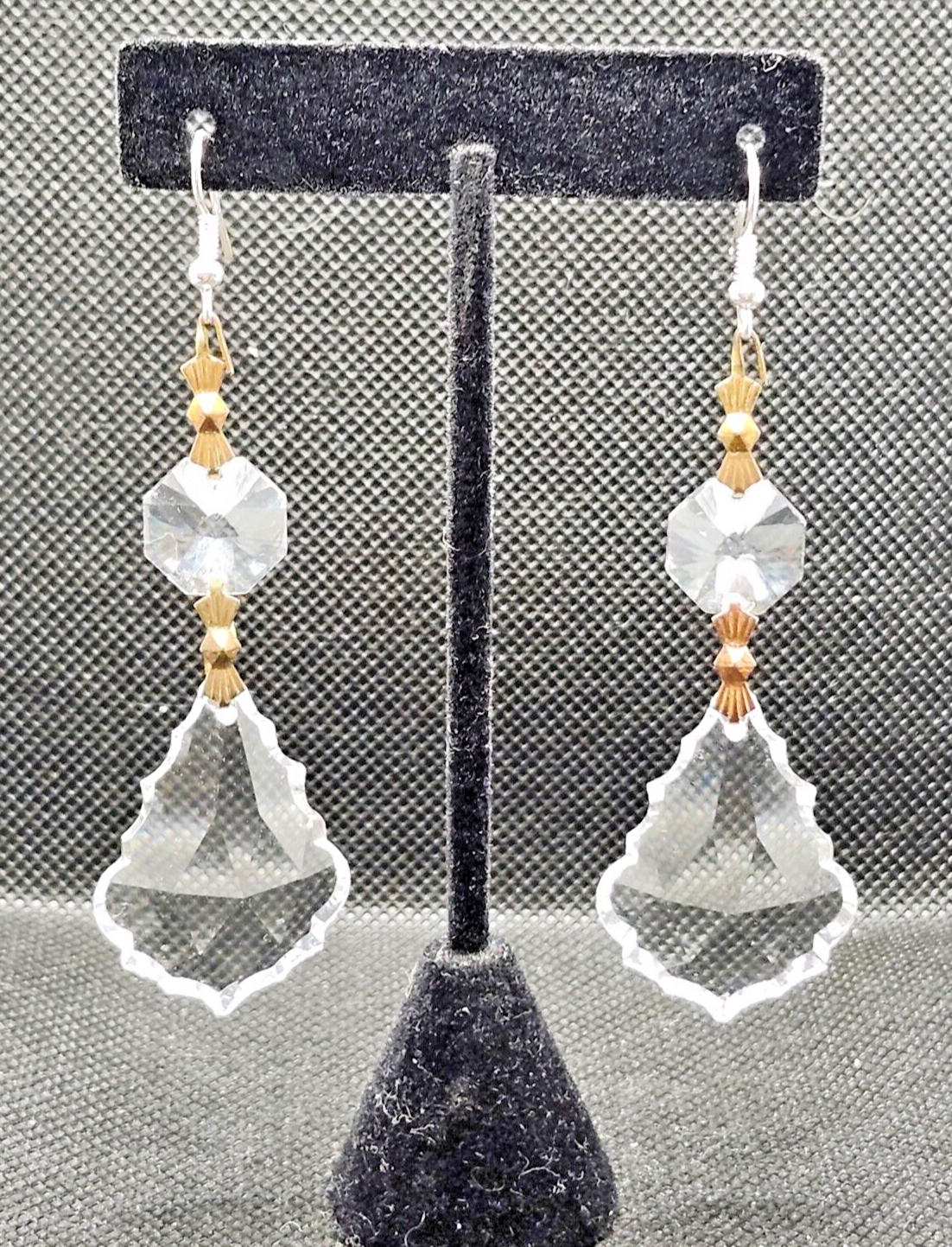 Hand Made Vintage Chandelier Crystal Dangle Drop Earrings image 1