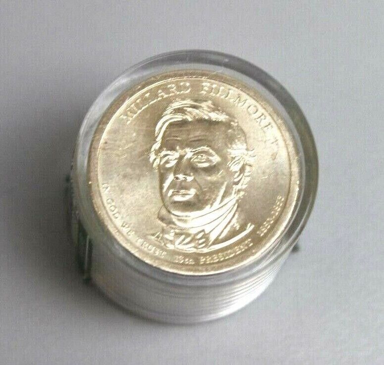 Danbury Mint Millard Fillmore Presidential Dollar Coin Roll of 12 Uncirculated image 0