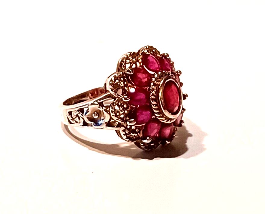 Gorgeous Oval Ruby & Sterling Silver Cocktail Ring image 2