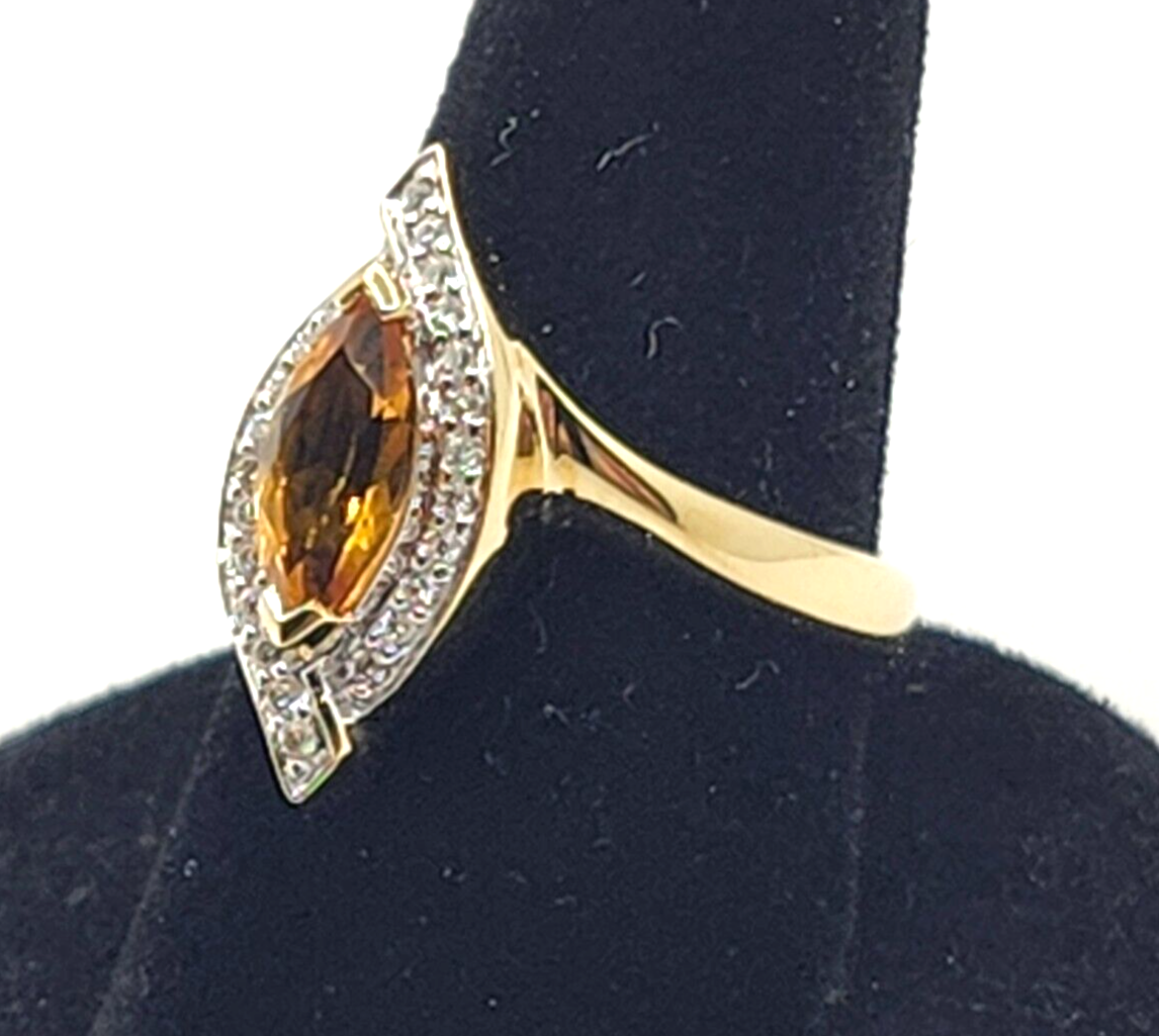 1ct Citrine & Diamond 14k Yellow Gold Ring image 4