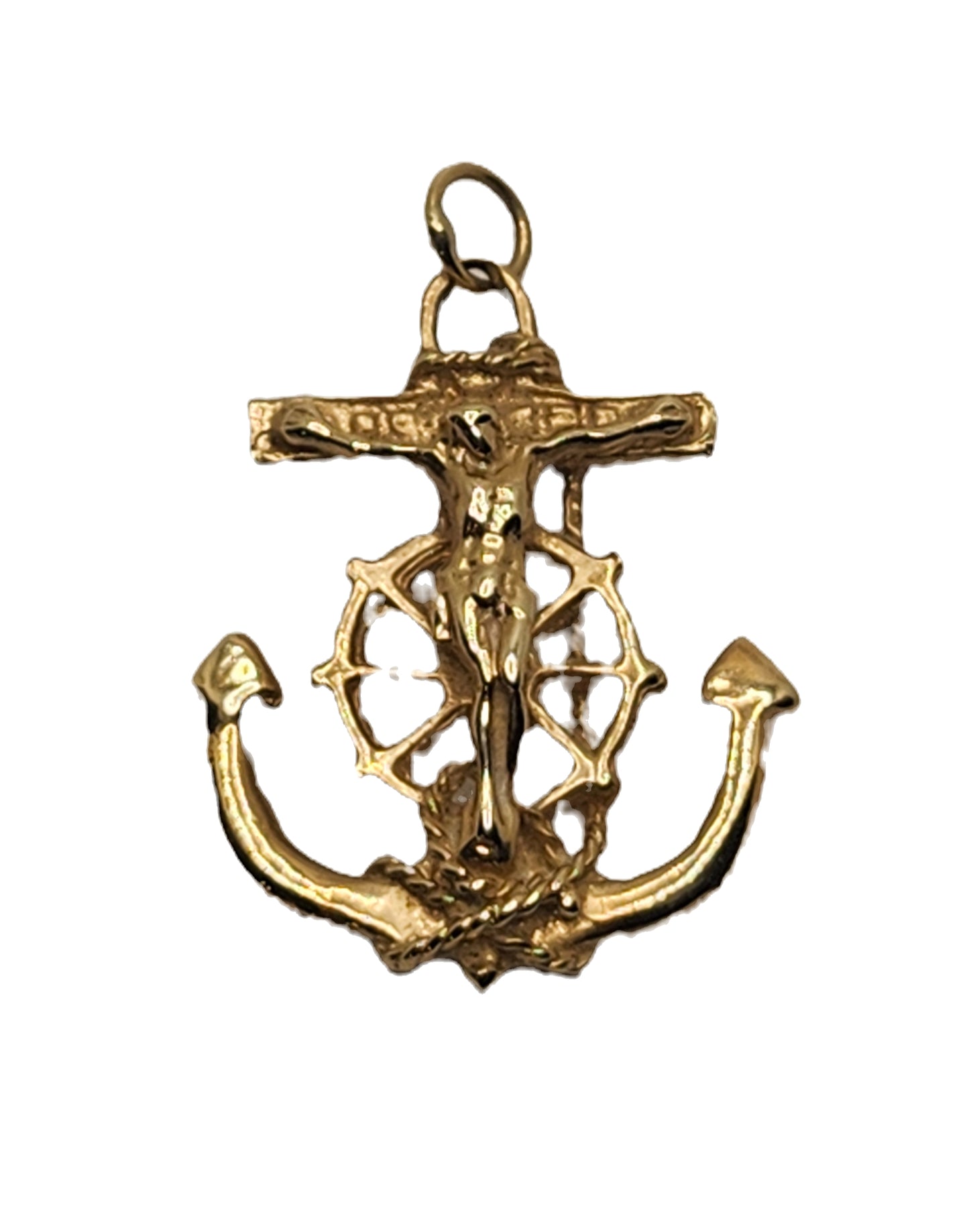 Mariners Cross 14k Yellow Gold Pendant Charm image 1